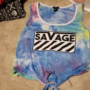 Tye dye savage crop top